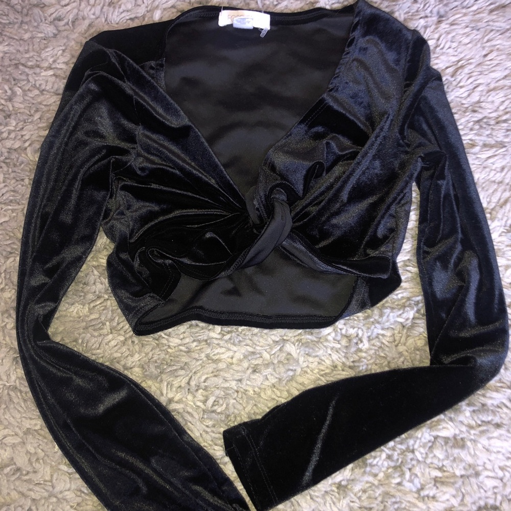 Velvet Tie Knot Crop Top